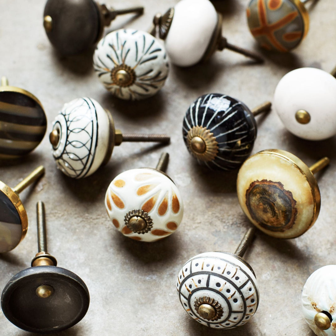 Hand Painted Stoneware Door Knobs