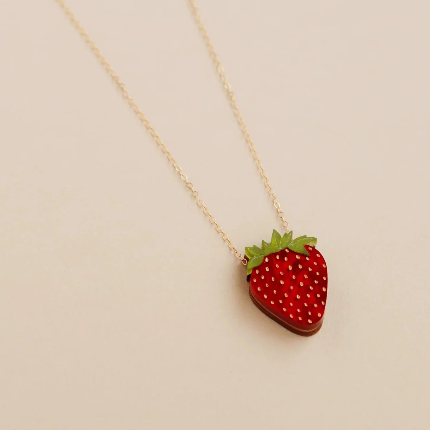 Strawberry on sale gold necklace