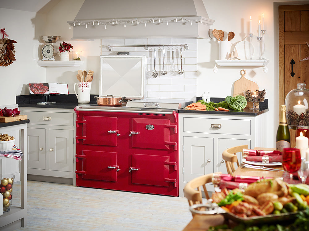 An Everhot range cooker in a white kitchen