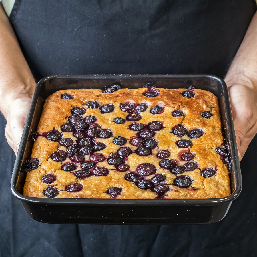 RECIPE OF THE WEEK: Blueberry & Banana Cake with Maple Syrup & Lemon Drizzle