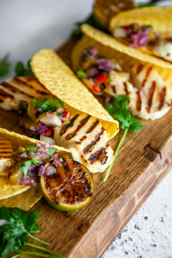 Lunch Time Summer Treat: Halloumi Tacos with Tomatillo Salsa