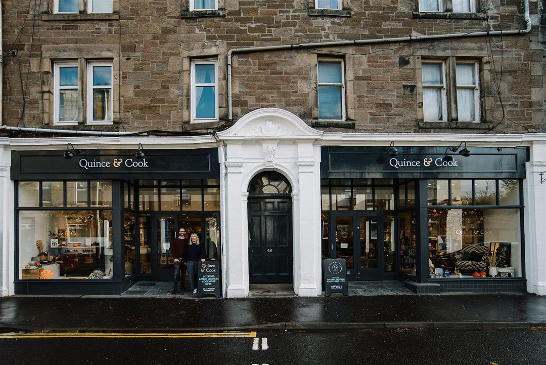 shop front of Quince and Cook on interiors, homewares, range cookers in Perth Scotland