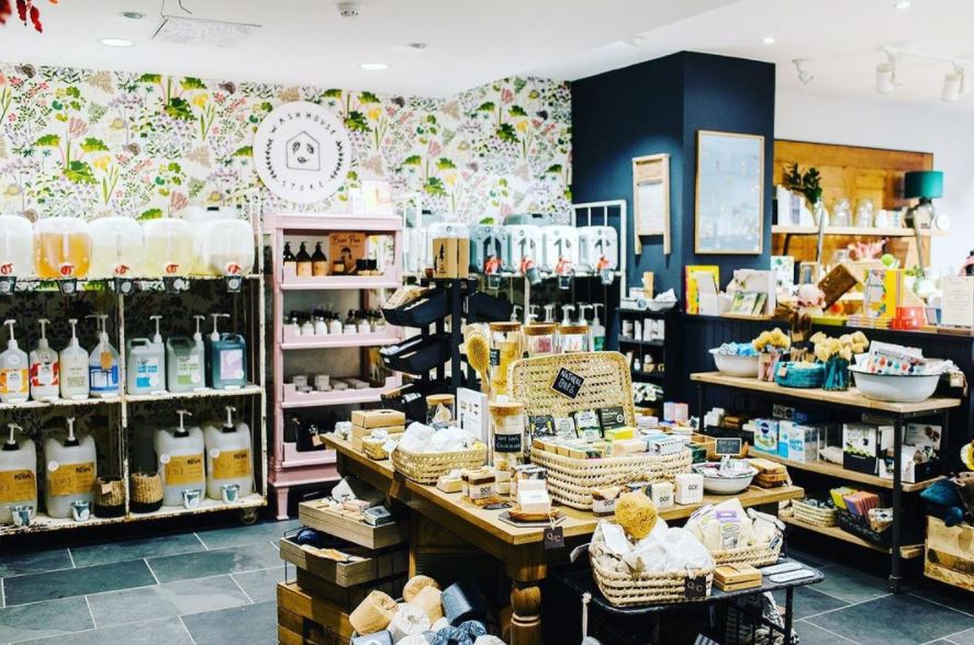 view of the wash house store pop up shop inside quince & cook's homeware , gift and range cooker store in Perth Scotland