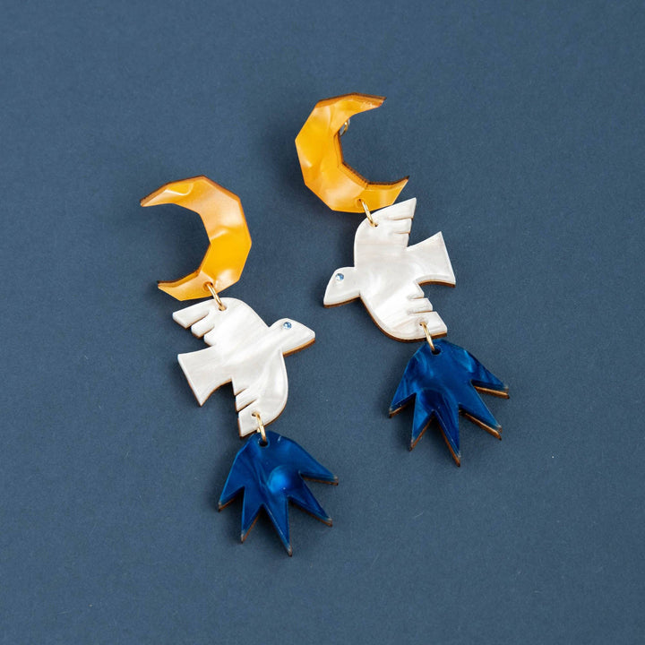 Night Bird Statement Drop Earrings
