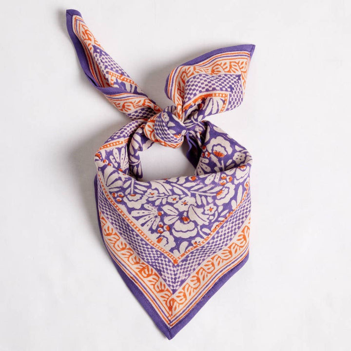 Iris Scarf in Purple & Rust