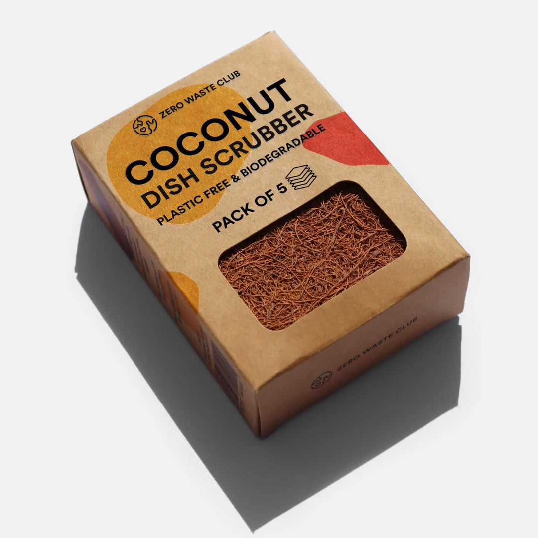Biodegradable Coconut Kitchen Scourers - 5 Pack