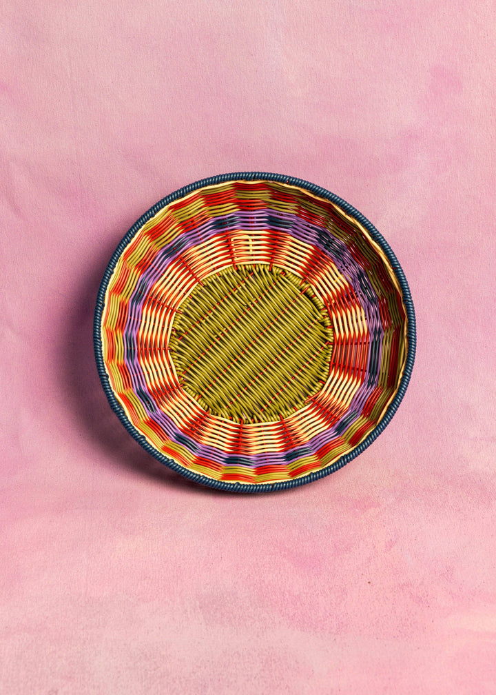 Woven Bowl - Red and Olive