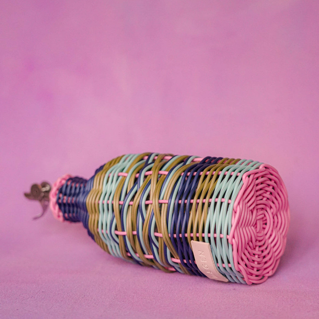 Woven Oil Pourer - Pink & Navy