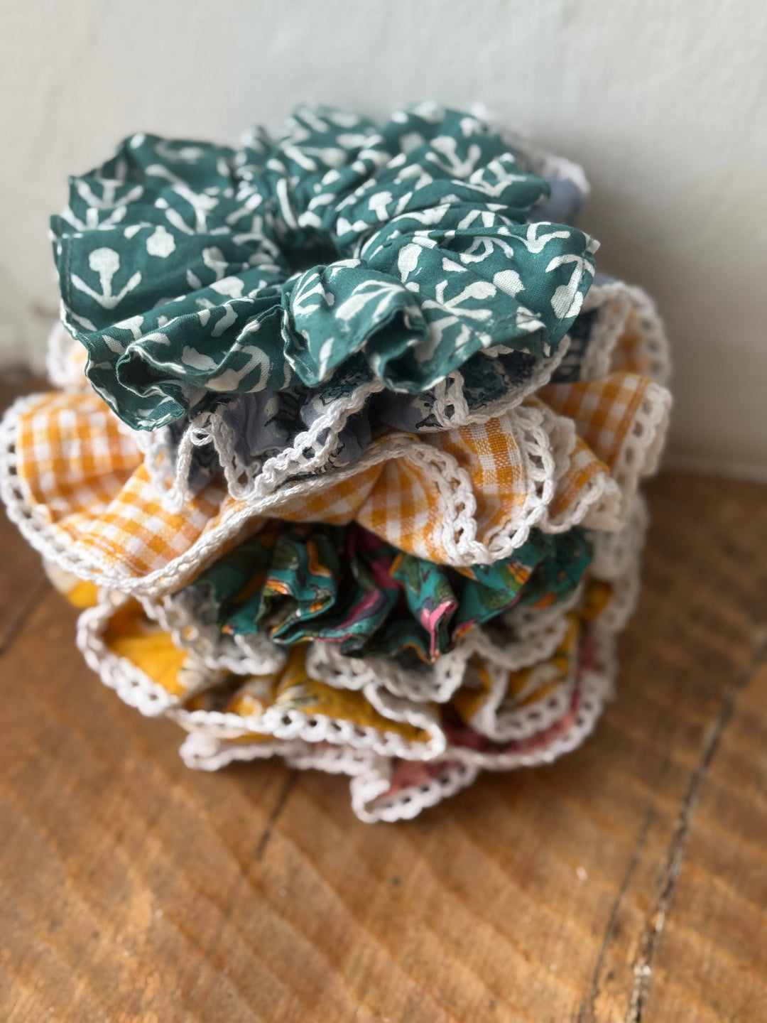 Block Print Scrunchies: Pink City Bloom