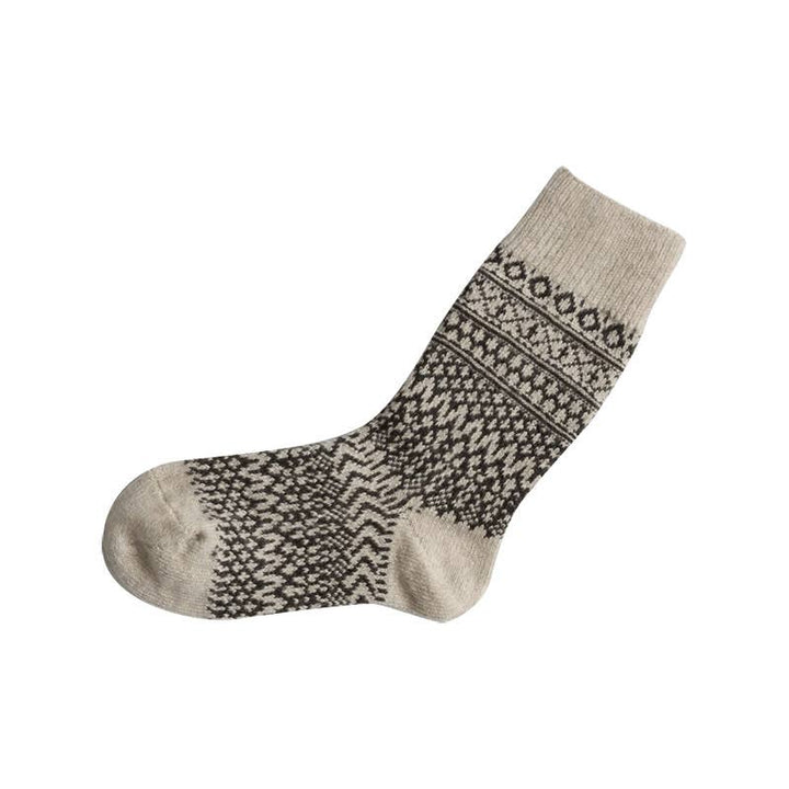 Wool Jacquard Socks in Oatmeal