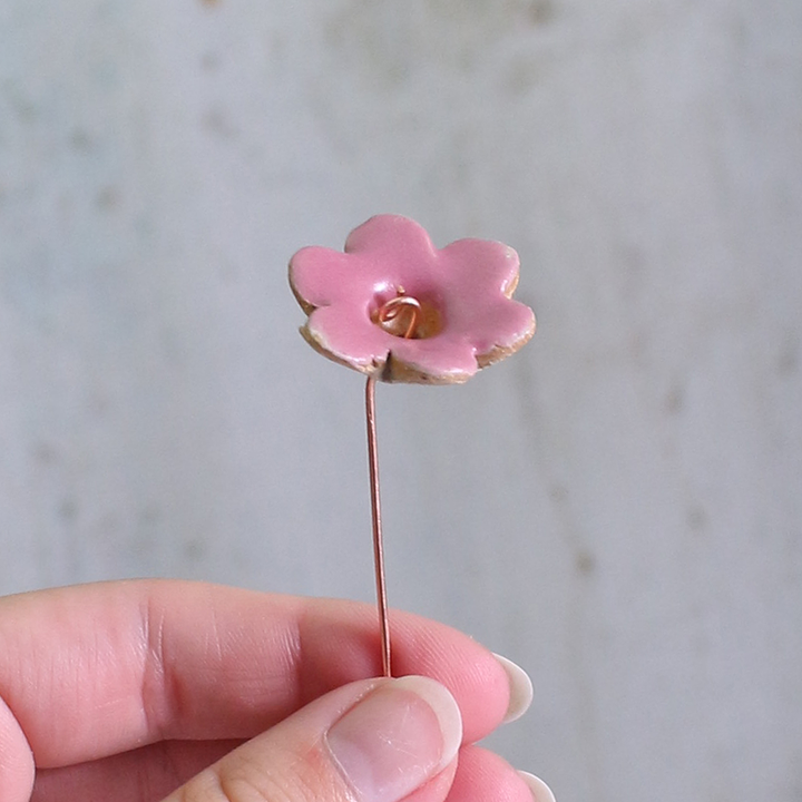 Fuchsia Ceramic Flower Stems: Medium