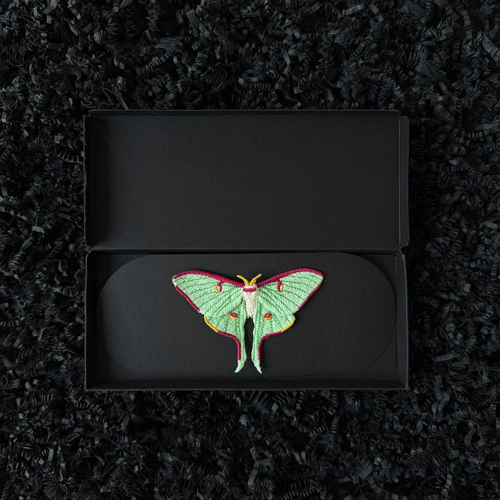 Luna Moth Embroidered Brooch