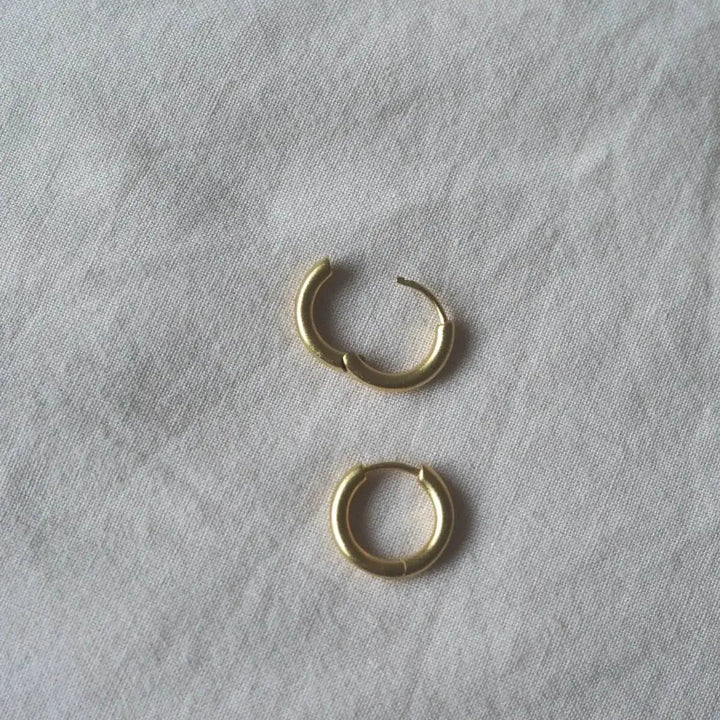 Love Heart Gold Charm Earrings