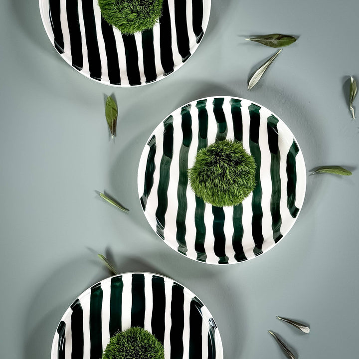 Gentle Green Stripe Plate