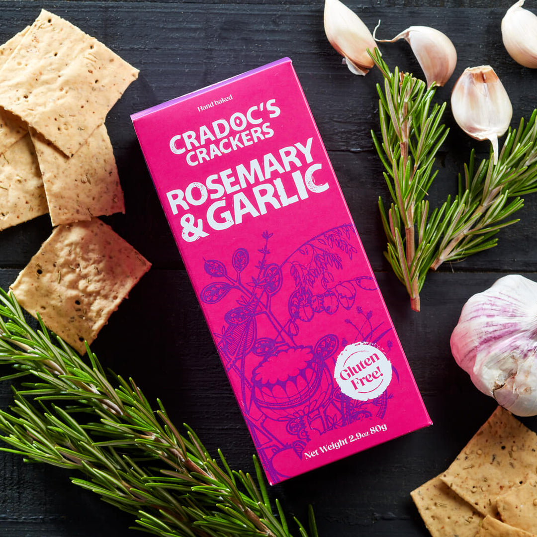 Gluten Free Rosemary and Garlic Crackers