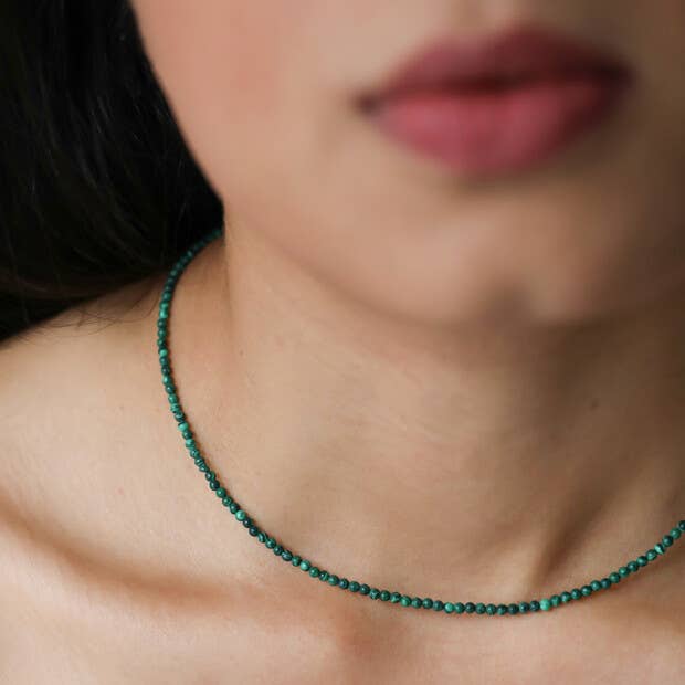 Malachite Protection Beaded Necklace