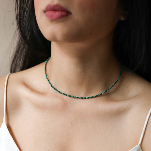 Malachite Protection Beaded Necklace