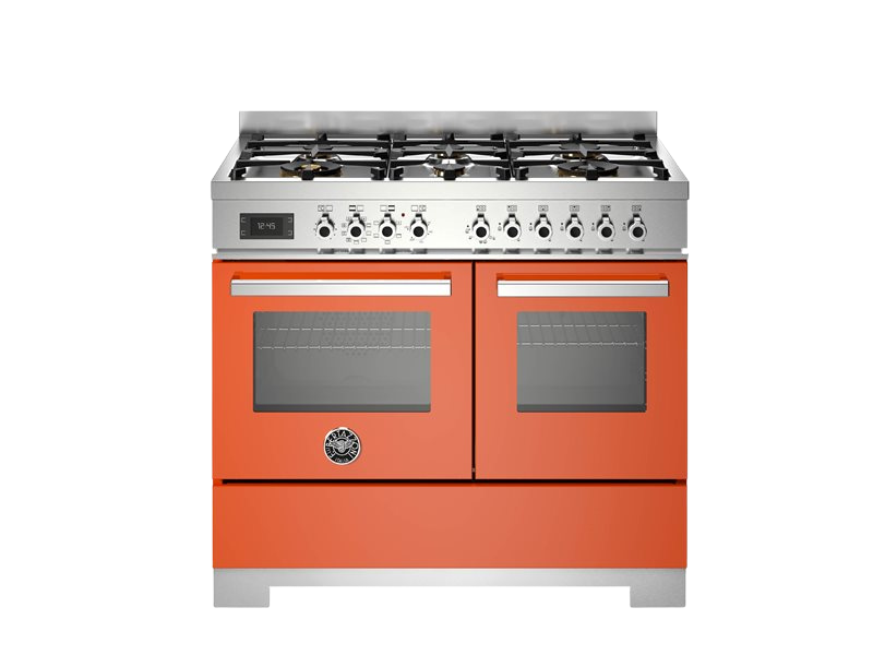 Bertazzoni Professional Series - 100 cm 6-burner electric double oven in orange