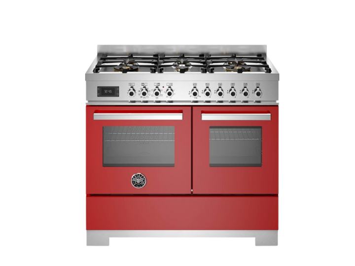Bertazzoni Professional Series - 100 cm 6-burner electric double oven in red