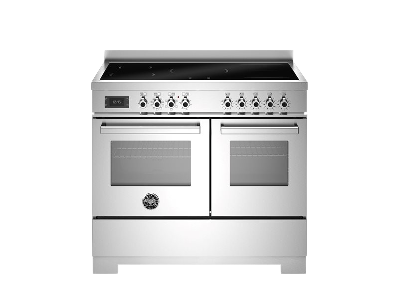Bertazzoni Professional Series - 100 cm induction top electric double oven in silver stainless steel