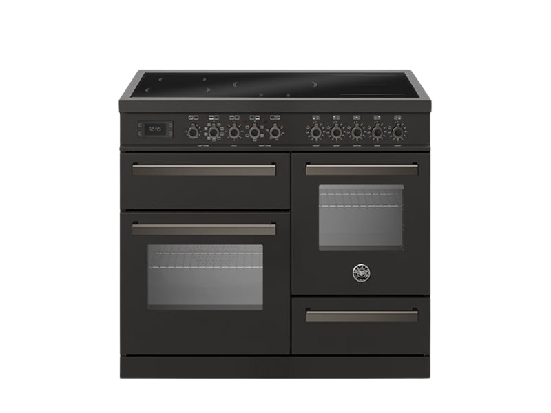 Bertazzoni Professional Series - 100 cm induction top electric triple oven in carbonio