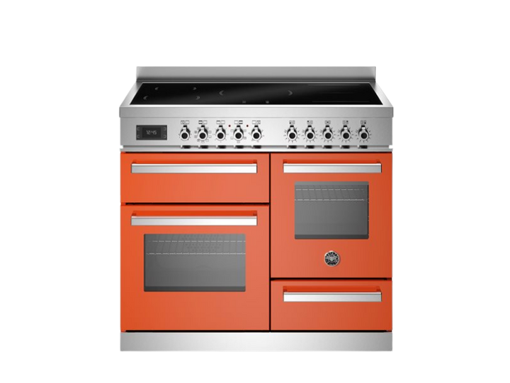 Bertazzoni Professional Series - 100 cm induction top electric triple oven in orange