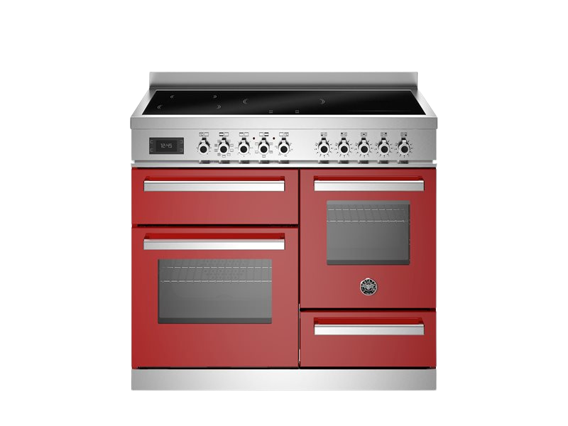 Bertazzoni Professional Series - 100 cm induction top electric triple oven in red