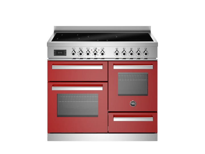 Bertazzoni Professional Series - 100 cm induction top electric triple oven in red