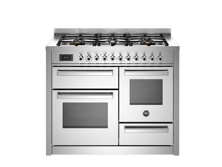 Bertazzoni Professional Series - 110 cm 6-burner electric triple oven in stainless steel