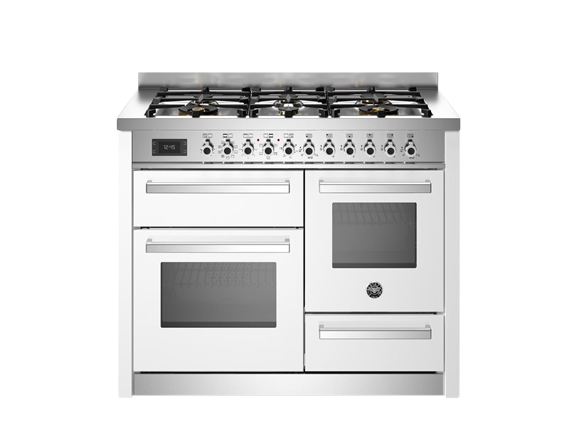 Bertazzoni Professional Series - 110 cm 6-burner electric triple oven in white