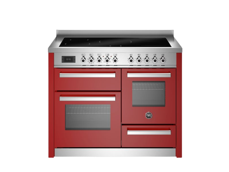 Bertazzoni Professional Series - 110 cm induction top electric triple oven in red
