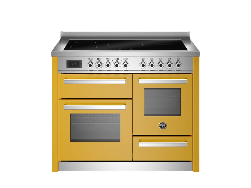 Bertazzoni Professional Series - 110 cm induction top electric triple oven in yellow