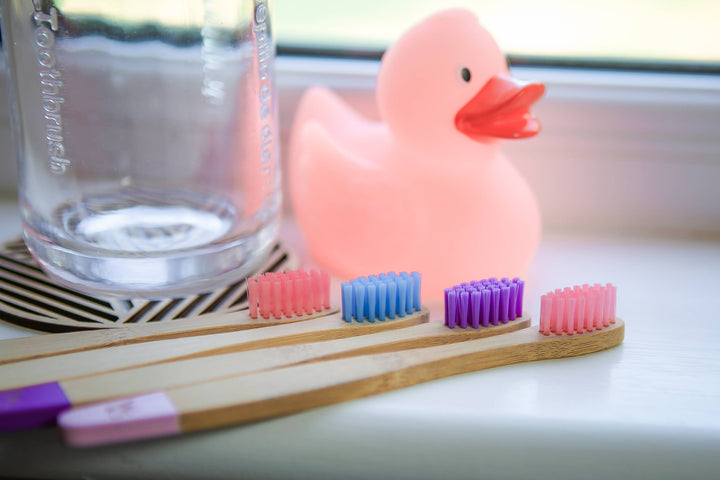 Children's Bamboo Toothbrush - 4 Pack in Candy Colours