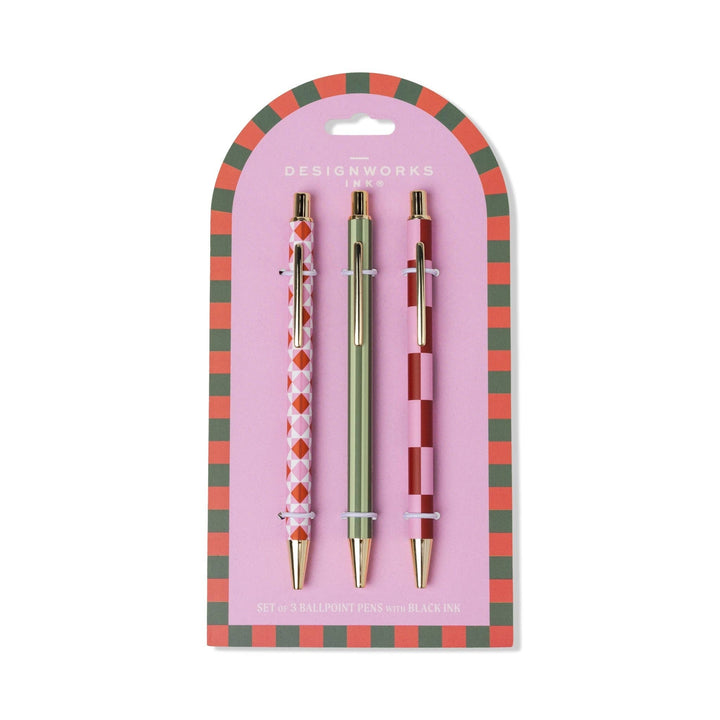 A Dopo 3 Pen Set - Diamond, Stripe, Check