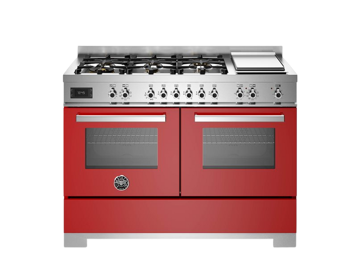 Bertazzoni Professional Series - 120 cm 6-burner + griddle, Electric Double Oven in red