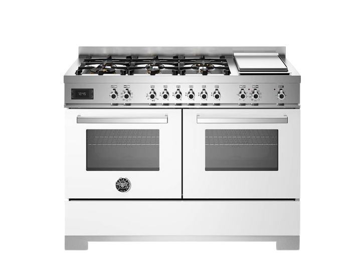 Bertazzoni Professional Series - 120 cm 6-burner + griddle, Electric Double Oven in white 