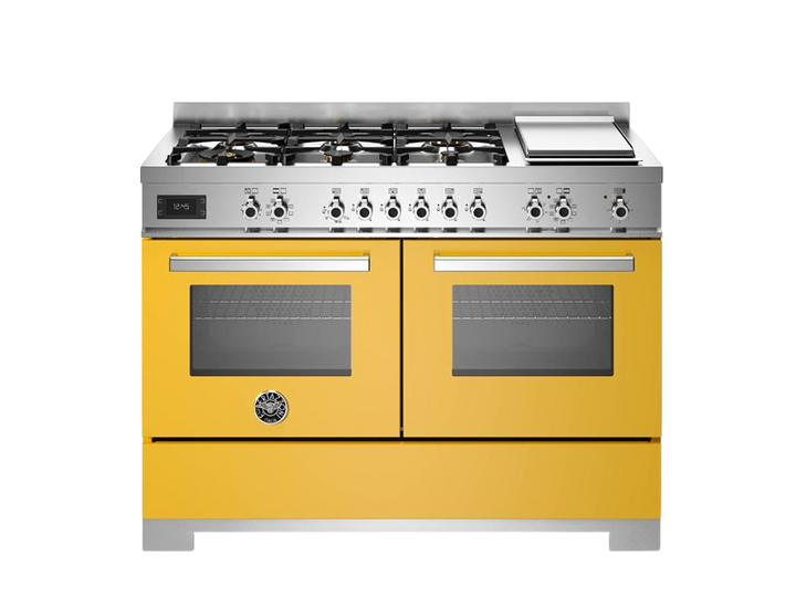 Bertazzoni Professional Series - 120 cm 6-burner + griddle, Electric Double Oven in yellow