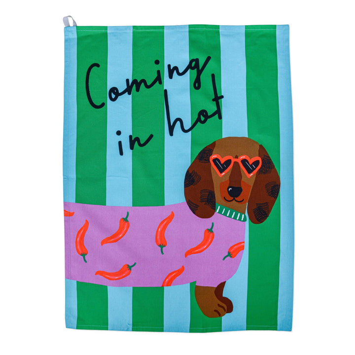 Coming in Hot Hijinx Tea Towel