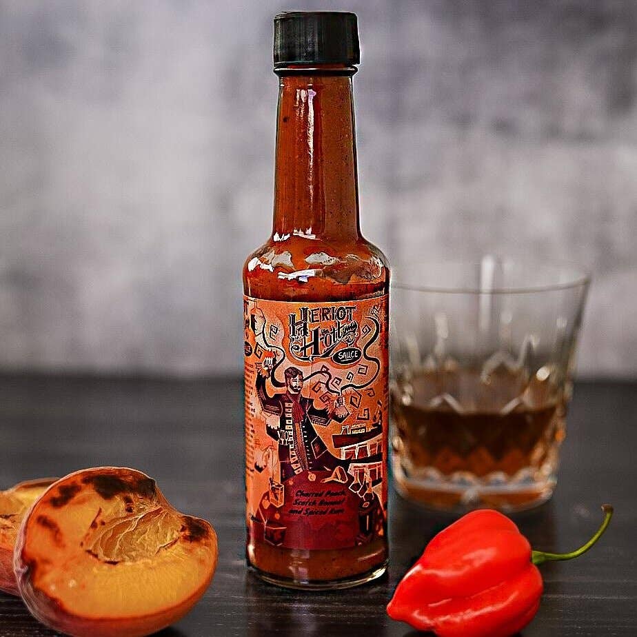 Charred Peach, Scotch Bonnet and Spiced Rum Sauce