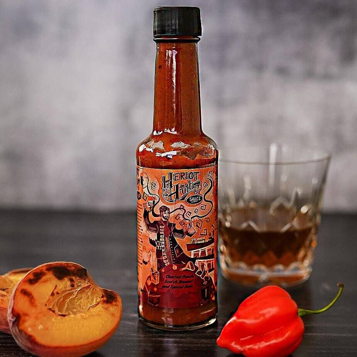 Charred Peach, Scotch Bonnet and Spiced Rum Sauce