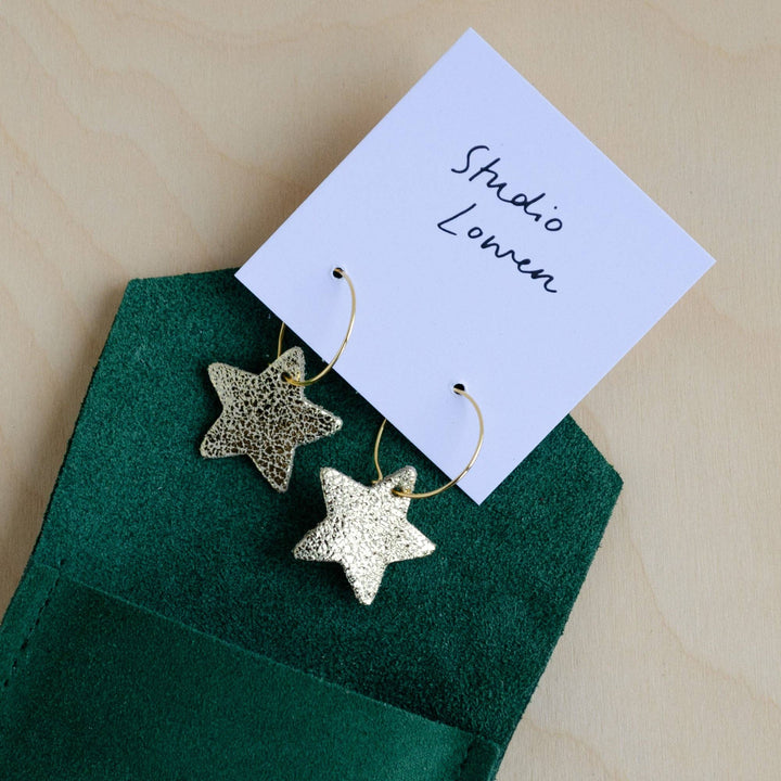 Star Hoop Earrings: Gold