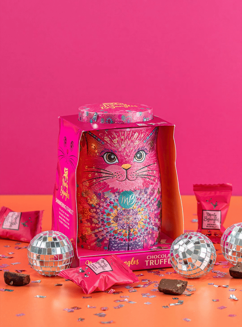 Monty Bojangles Shimmering Starlet Cat Truffle Tin 135g