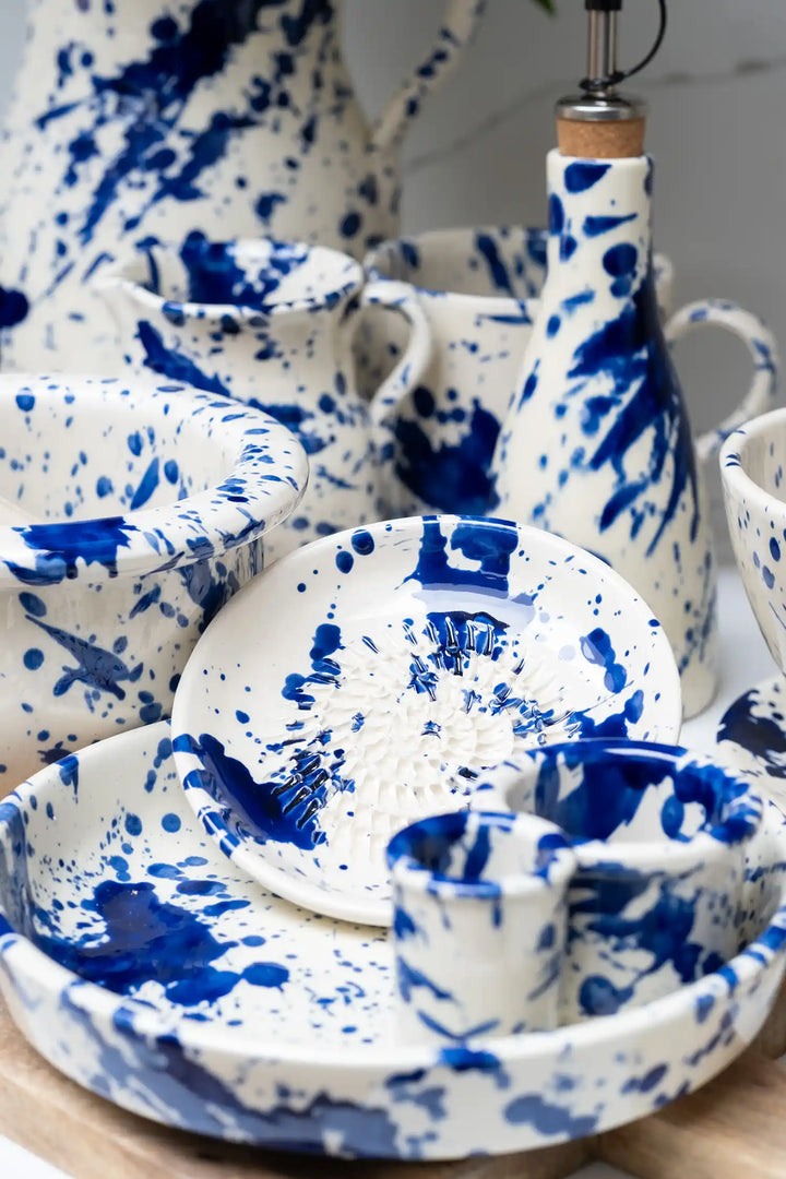 Olive Dish in Blue Splatter