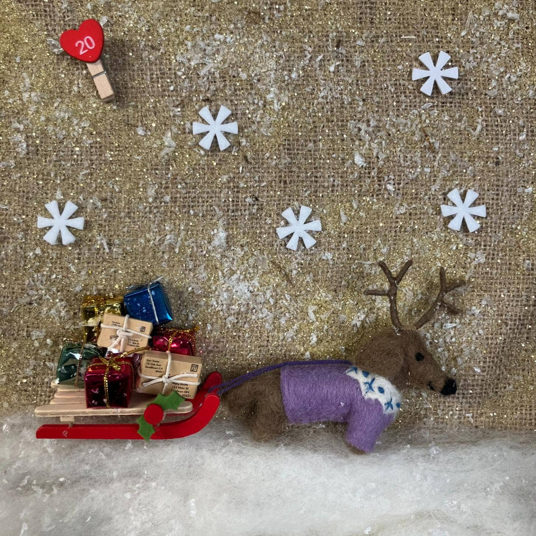 Handmade Felt Rudy Dachshund Dog Decoration