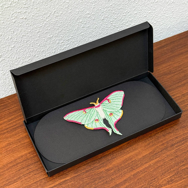 Luna Moth Embroidered Brooch