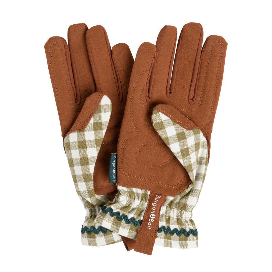 Olive Check Garden Gloves