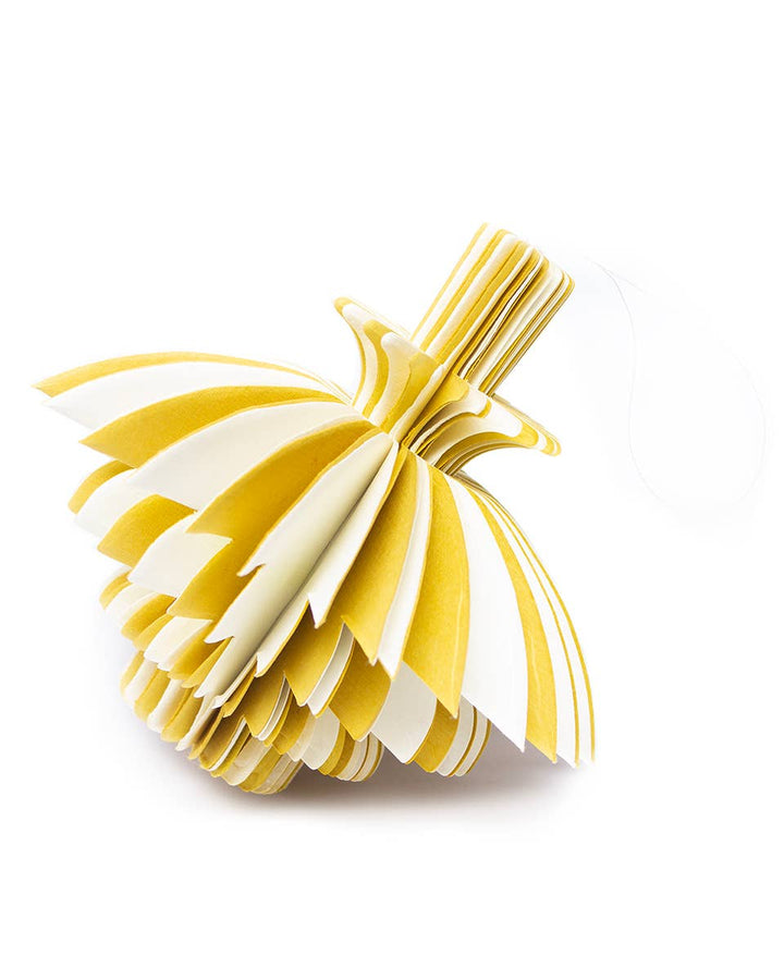 Recycled Paper Fold-Away Decorations - Mustard
