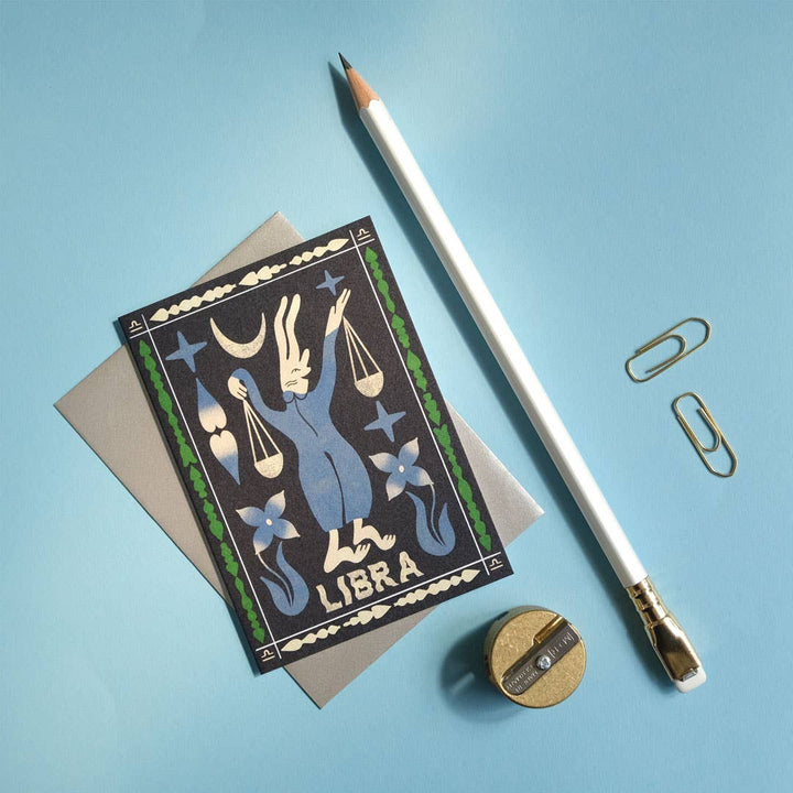 Libra Mini Greetings Card