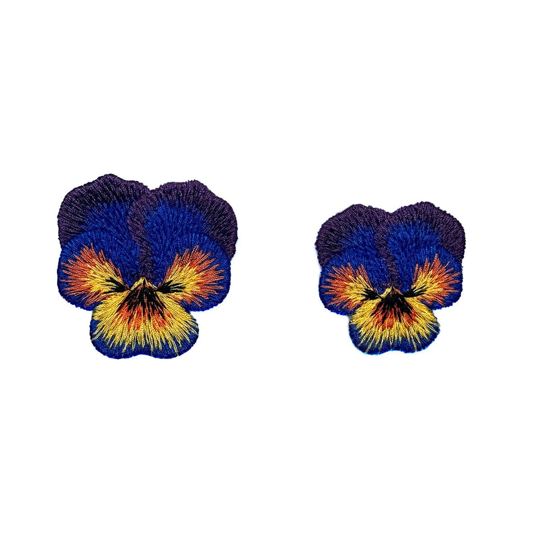Pansy Embroidered Brooch Set