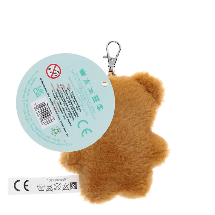 Fluffy Keyring Bag Charm - Teddy Bear
